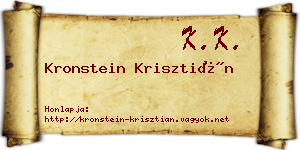 Kronstein Krisztián névjegykártya